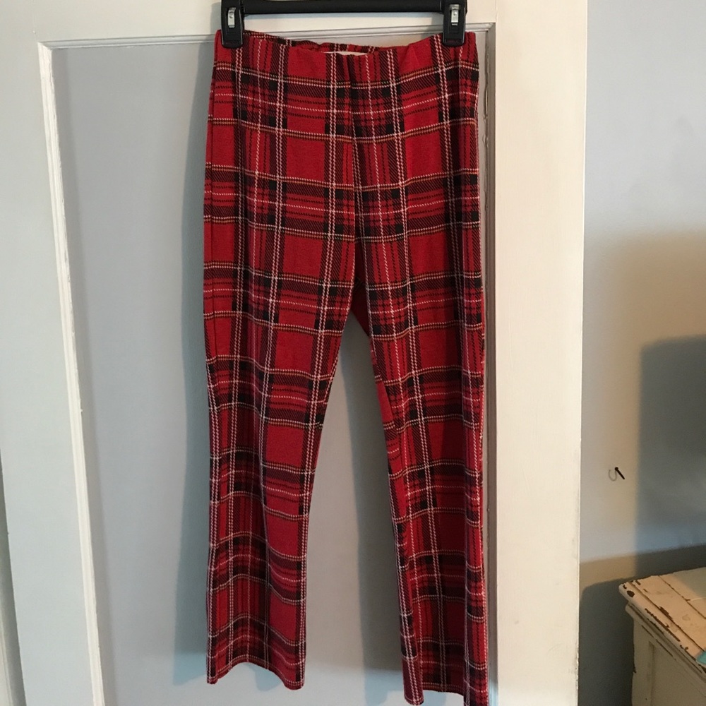 Comfy high waisted plaid pants